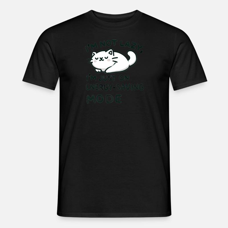 Lazy Cat - Männer T-Shirt - Schwarz