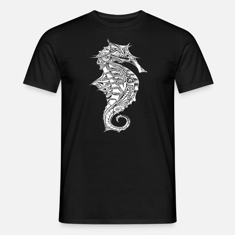 Seepferdchen - Männer T-Shirt - Schwarz