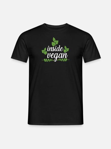 Veganer Shirt · Inside Vegan · Veggie Geschenk - Männer T-Shirt - Schwarz