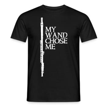 My Wand Chose Me Shirt Flute Player Sweatshirt Fun - Männer T-Shirt - Schwarz - Vorne - AI Model Male 178 light (178cm)