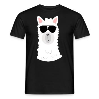 cool llama with sunglasses - llama - Men's T-Shirt - black - Front - AI Model Male 178 light (178cm)