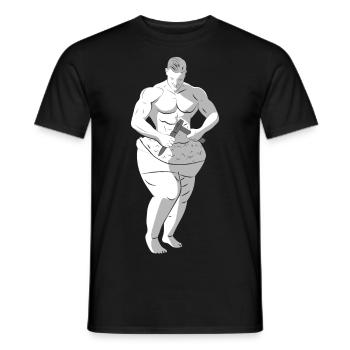 Fitness Slimming Men - Men's T-Shirt - black - Front - AI Model Male 178 light (178cm)
