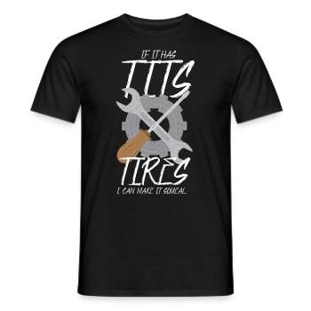 Mechanic Profession Automotive Mechanic Car Funny Saying - Men's T-Shirt - black - Front - AI Model Male 178 light (178cm)