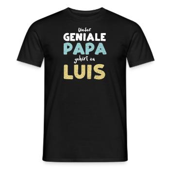 Dieser Geniale Papa Gehört Zu Luis - Männer T-Shirt - Schwarz - Vorne - AI Model Male 178 light (178cm)