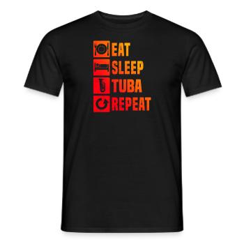 Men's Wind Instrument Tuba Tuba Brass Band - Men's T-Shirt - black - Front - AI Model Male 178 light (178cm)