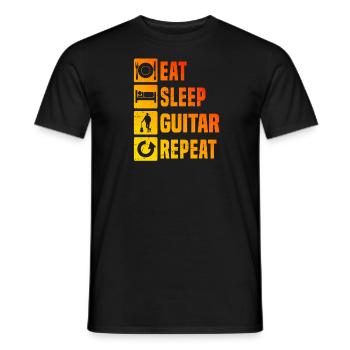 Guitar player electronic guitar classical guitar - Men's T-Shirt - black - Front - AI Model Male 178 light (178cm)