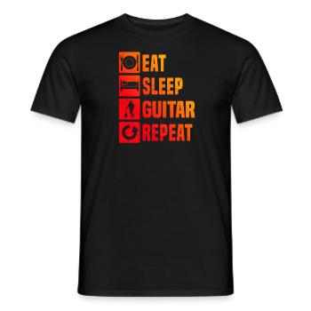 Guitare électronique guitare classique - T-shirt homme - noir - Devant - AI Model Male 178 light (178cm)