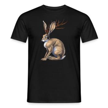Cryptid Creature Jackalope - Men's T-Shirt - black - Front - AI Model Male 178 light (178cm)