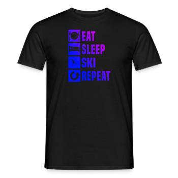 Cross-country skiing Classic cross-country skiing skate - Men's T-Shirt - black - Front - AI Model Male 178 light (178cm)