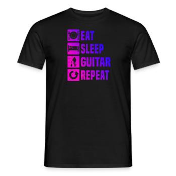 Ladies electronic guitar Egitarre acoustic guitar - Men's T-Shirt - black - Front - AI Model Male 178 light (178cm)