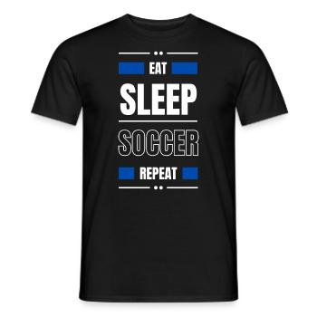 eat sleep soccer repeat gift idea football - Men's T-Shirt - black - Front - AI Model Male 178 light (178cm)