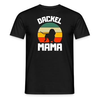 Dogs Mama Retro Dachshund - Men's T-Shirt - black - Front - AI Model Male 178 light (178cm)