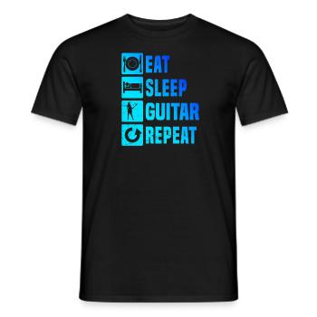 akustische gitarre electronic guitar Gitarre - Männer T-Shirt - Schwarz - Vorne - AI Model Male 178 light (178cm)