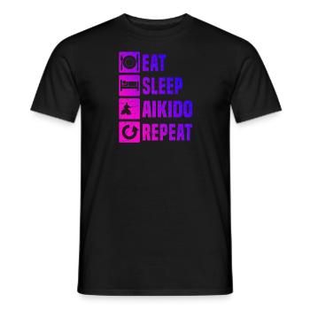 Herren Martial Arts Kampfsport Aikido Aikidoka - Männer T-Shirt - Schwarz - Vorne - AI Model Male 178 light (178cm)