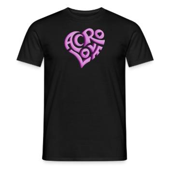 Love Acro 3D Herz in pink von Realtai - Männer T-Shirt - Schwarz - Vorne - AI Model Male 178 light (178cm)