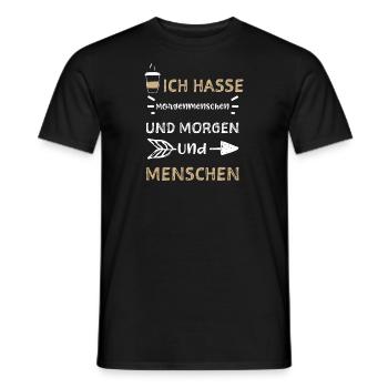 Ich Hasse Morgenmenschen Und Mor... - Männer T-Shirt - Schwarz - Vorne - AI Model Male 178 light (178cm)