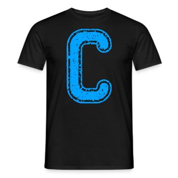 Buchstabe C - Männer T-Shirt - Schwarz - Vorne - AI Model Male 178 light (178cm)