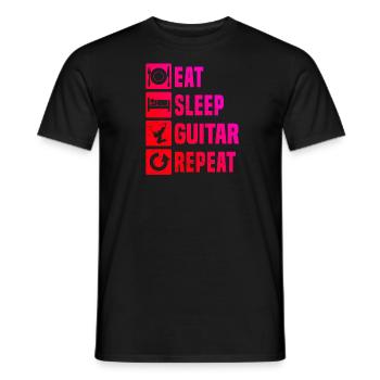 classical guitar guitar electric guitar electric guitar - Men's T-Shirt - black - Front - AI Model Male 178 light (178cm)