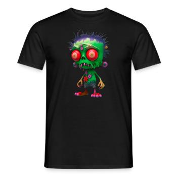 flower colorful zombie - Men's T-Shirt - black - Front - AI Model Male 178 light (178cm)