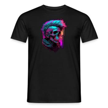 Apocalyptic Retro Punk Zombie - Men's T-Shirt - black - Front - AI Model Male 178 light (178cm)