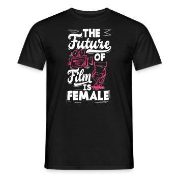The Future Of Film Is Female Filmmaker - Men's T-Shirt - black - Front - AI Model Male 178 light (178cm)