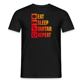 Guitare Guitare électrique Guitare acoustique - T-shirt homme - noir - Devant - AI Model Male 178 light (178cm)