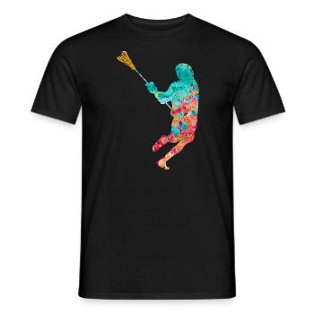 Lacrosse Player PopArt - Men's T-Shirt - black - Front - AI Model Male 178 light (178cm)