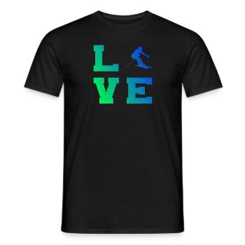 Ski acrobatique masculin Ski acrobatique féminin - T-shirt homme - noir - Devant - AI Model Male 178 light (178cm)