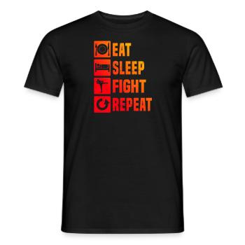 Boxeur thaïlandais féminin Boxe thaïlandaise masculine Boxe thaïlandaise Thaiboxin - T-shirt homme - noir - Devant - AI Model Male 178 light (178cm)