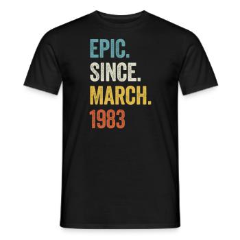 40 Years Epic Since March 1983 40th Birthday - Men's T-Shirt - black - Front - AI Model Male 178 light (178cm)