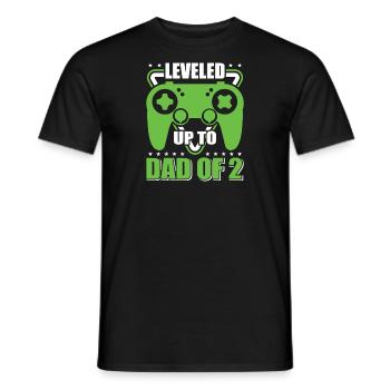 Le joueur de jeu Papa père a atteint le niveau de papa de 2 - T-shirt homme - noir - Devant - AI Model Male 178 light (178cm)