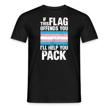 trans tif diese Flagge beleidigt dich Ich helfe dir beim Packen - Männer T-Shirt - Schwarz - Vorne - AI Model Male 178 light (178cm)