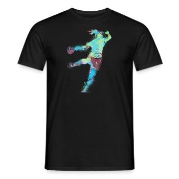 Handball, handballerin, Beachhandball,Graffiti - Männer T-Shirt - Schwarz - Vorne - AI Model Male 178 light (178cm)