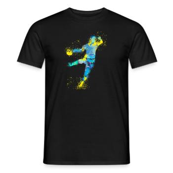 Handball, handballer, Beachhandball,Graffiti, illu - Männer T-Shirt - Schwarz - Vorne - AI Model Male 178 light (178cm)