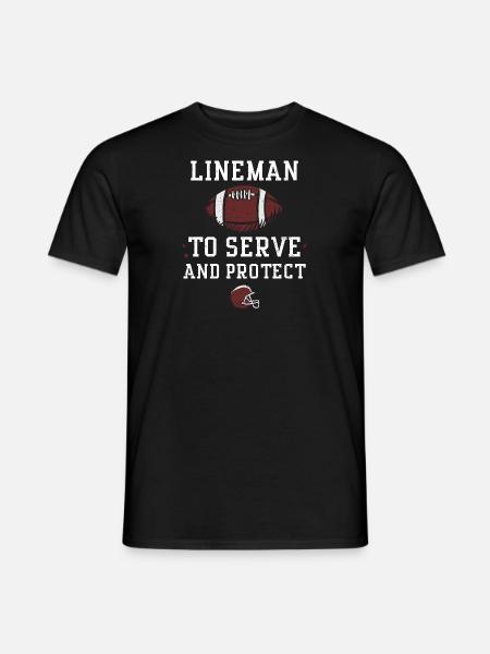 Lineman To Serve And Protect - Men's T-Shirt - black