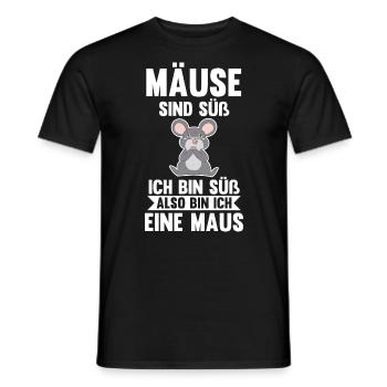 Mäuse sind süß ich bin süß also bin ich ein Mäuse - Männer T-Shirt - Schwarz - Vorne - AI Model Male 178 light (178cm)
