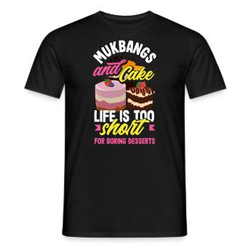 Mukbang and Cake - Men's T-Shirt - black - Front - AI Model Male 178 light (178cm)
