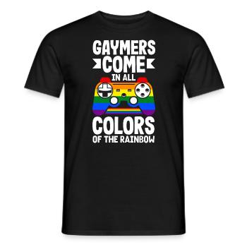 Gaymers come in all colors of the rainbow - Men's T-Shirt - black - Front - AI Model Male 178 light (178cm)