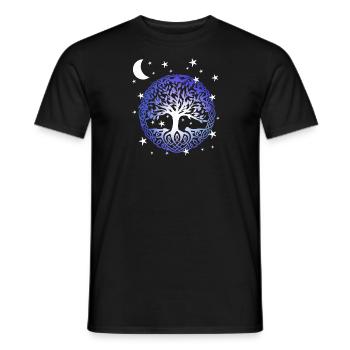 Arbre de Vie, Yggdrasil, Arbre du Monde, Arbre de vie, - T-shirt homme - noir - Devant - AI Model Male 178 light (178cm)