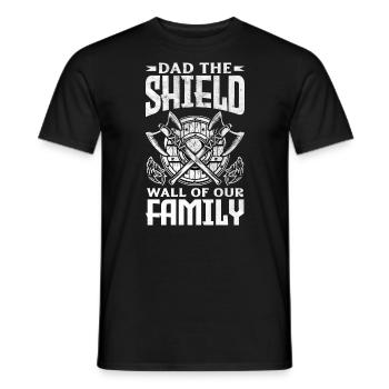 Dad The Shield Wall of Our Family Father's Day - Men's T-Shirt - black - Front - AI Model Male 178 light (178cm)
