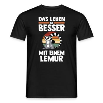 Lemur - Männer T-Shirt - Schwarz - Vorne - AI Model Male 178 light (178cm)