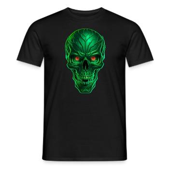 Green Techno Skull - Männer T-Shirt - Schwarz - Vorne - AI Model Male 178 light (178cm)