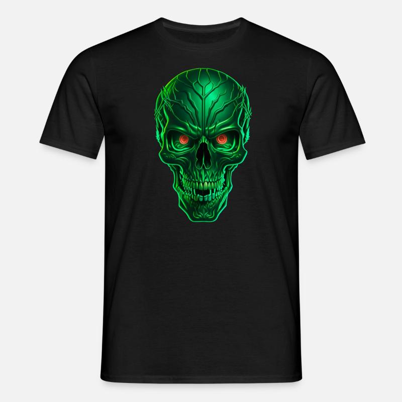 Green Techno Skull - Männer T-Shirt - Schwarz