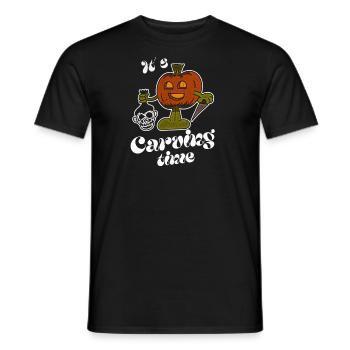 Pumpkin Jack O'Lantern Halloween Vintage Cartoon - Men's T-Shirt - black - Front - AI Model Male 178 light (178cm)