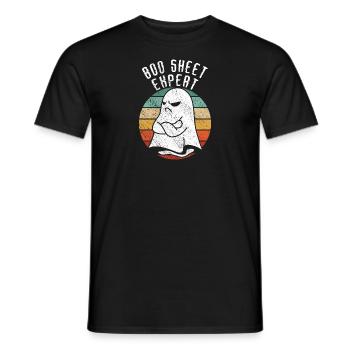 Halloween Lustig Humor Geist Boo Sheet Expert - Männer T-Shirt - Schwarz - Vorne - AI Model Male 178 light (178cm)