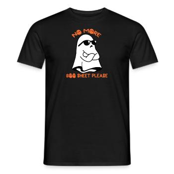 Halloween Ghost Humor No More Boo Sheet Please - Men's T-Shirt - black - Front - AI Model Male 178 light (178cm)