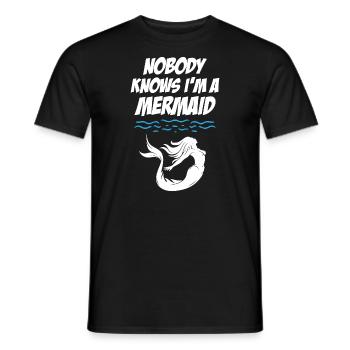 Nobody Knows I Am Mermaid - Männer T-Shirt - Schwarz - Vorne - AI Model Male 178 light (178cm)