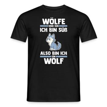 Tier Waldtier Wolf - Männer T-Shirt - Schwarz - Vorne - AI Model Male 178 light (178cm)