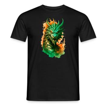 majestätischer Drache in Flammen - Männer T-Shirt - Schwarz - Vorne - AI Model Male 178 light (178cm)
