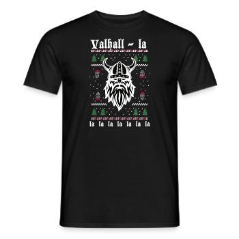 Valhall-la-la-la - Weihnachts Wikinger - Männer T-Shirt - Schwarz - Vorne - AI Model Male 178 light (178cm)